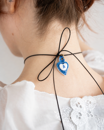 Charms – Blauer Herz-Porzellan-Anhänger – Buchstabe A