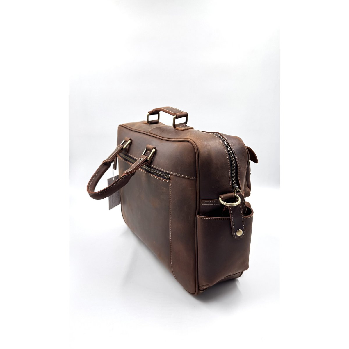 Handgefertigte „Crazy Horse“-Businesstasche aus Leder – handgefertigte Executive-Aktentasche und Reisetasche mit mehreren Taschen