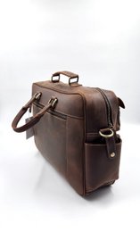 Handgefertigte „Crazy Horse“-Businesstasche aus Leder – handgefertigte Executive-Aktentasche und Reisetasche mit mehreren Taschen