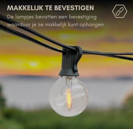 7,5 meter lysledning med 25 LED-lamper
