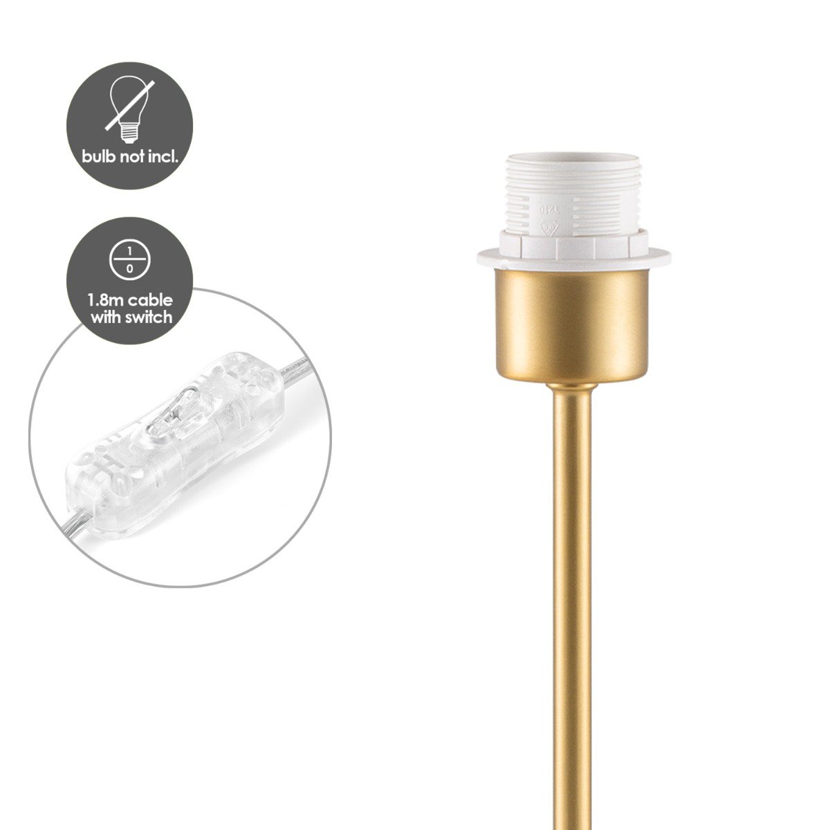 Base per lampada da tavolo Home Sweet Home Singola 10/10/36,5 cm - Ottone