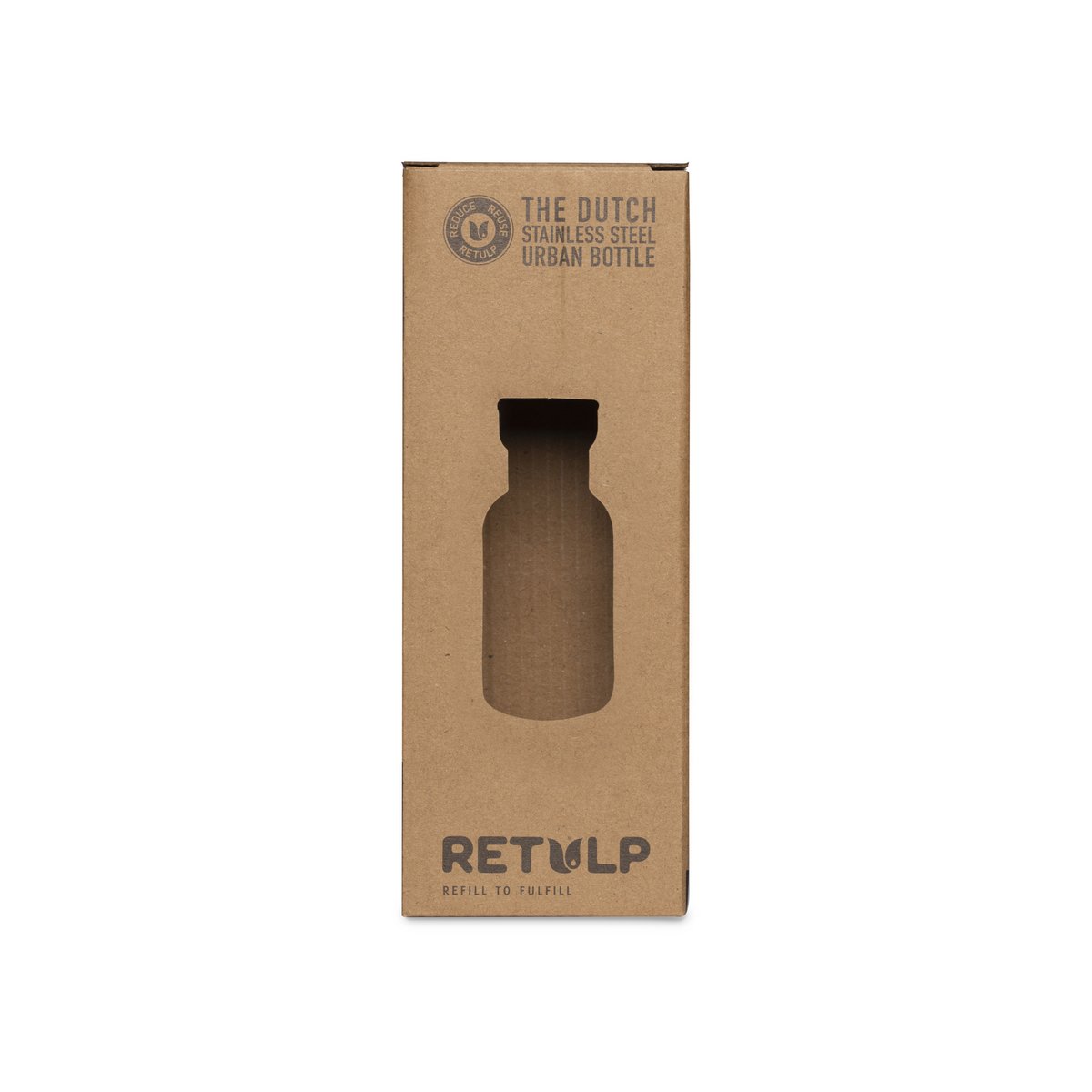 Stainless steel drinking bottle bamboo cap 500 ml stem GRAY