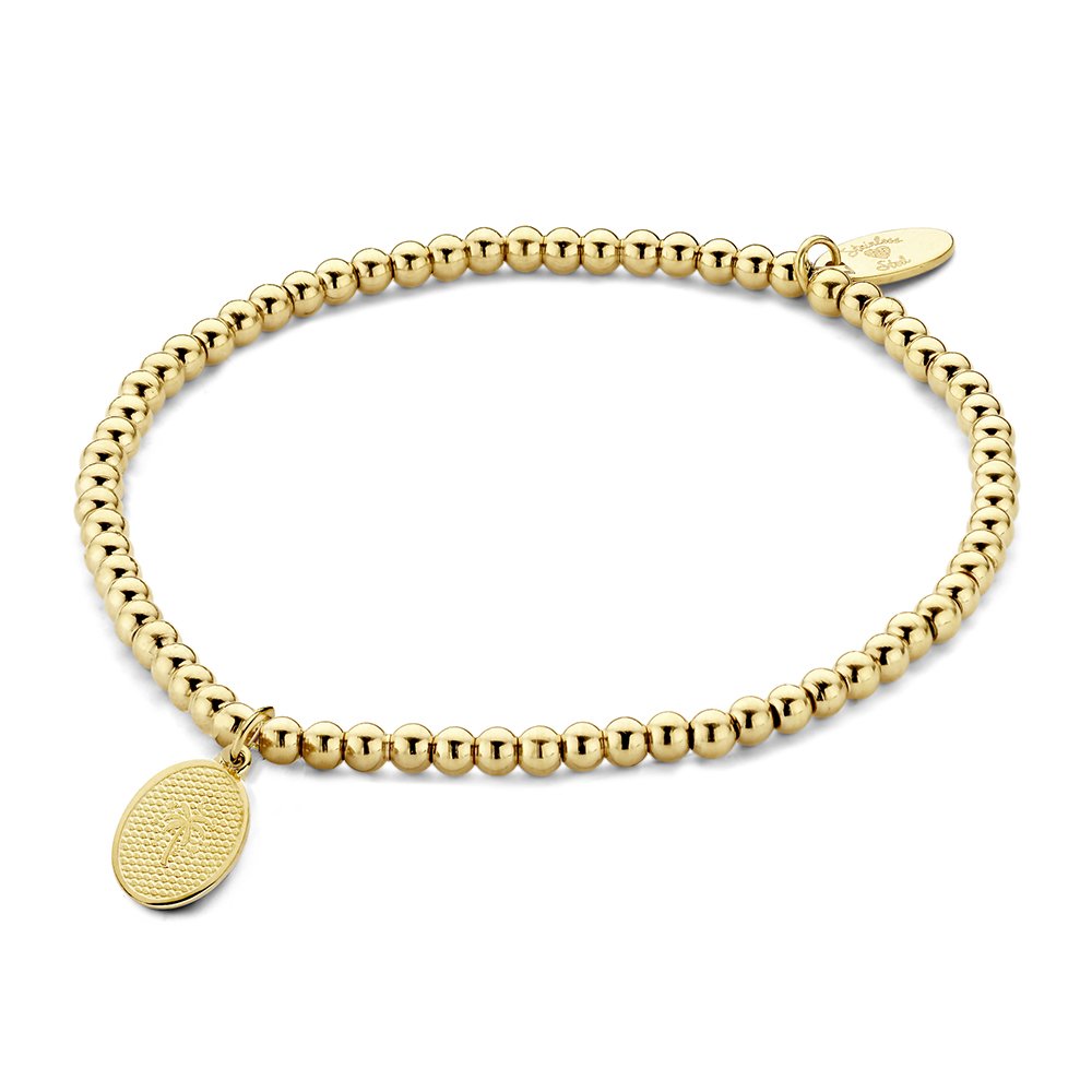 Perlenarmband aus vergoldetem Edelstahl mit Charme