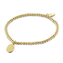Guld ionbelagt rustfrit stål perler armbånd med charme