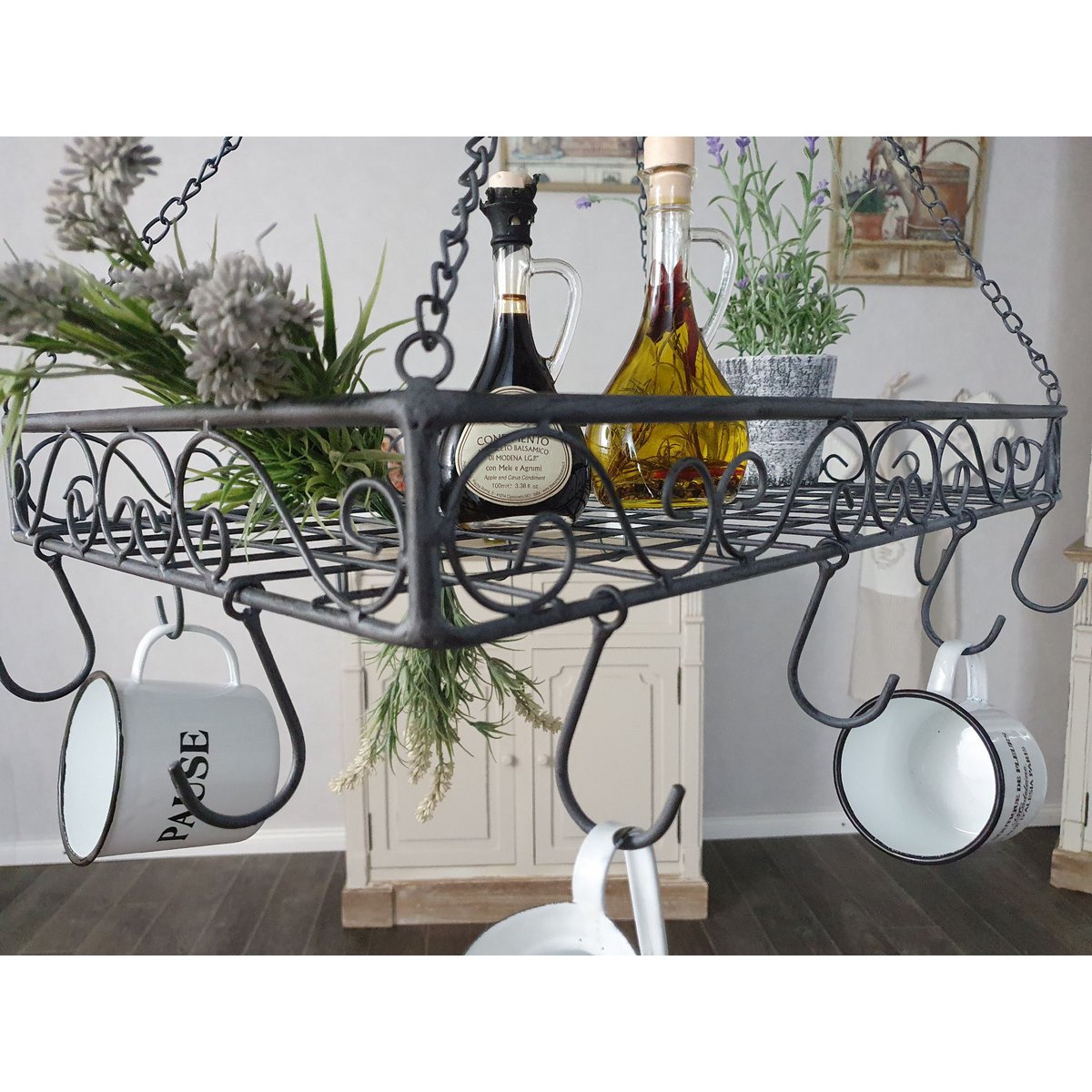 Appendipentola in ferro - grigio 60 cm