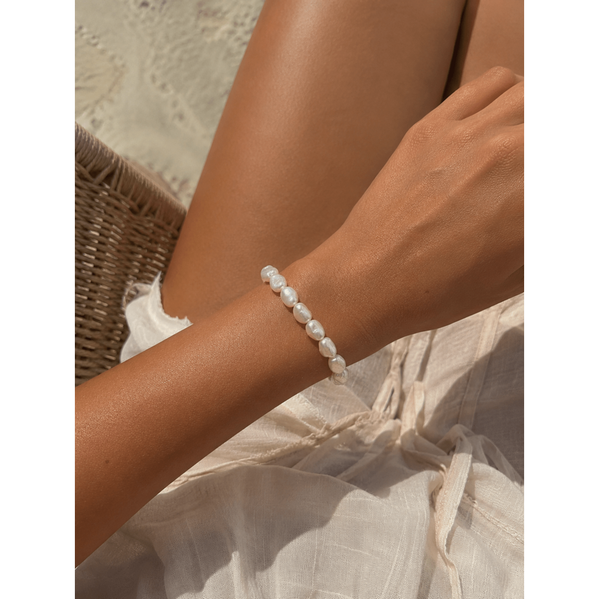 Oceanien - Armbånd med barokperler