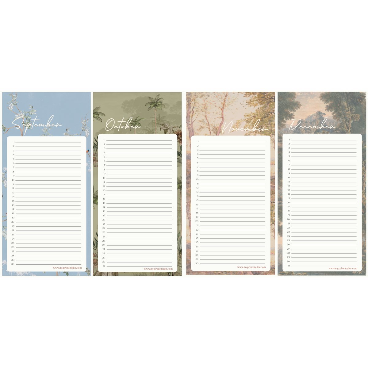 Birthday Calendar Signature Landscapes - Annet Weelink Design Landscapes - 14x29.7cm - Perpetual Calendar - Premium Paper