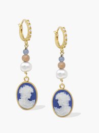 Kleine Lovelies Blue Cameo Hoop Ohrringe