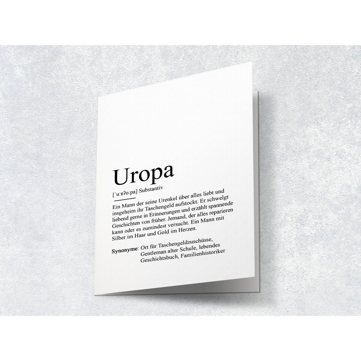 Definitie "Uropa" wenskaart