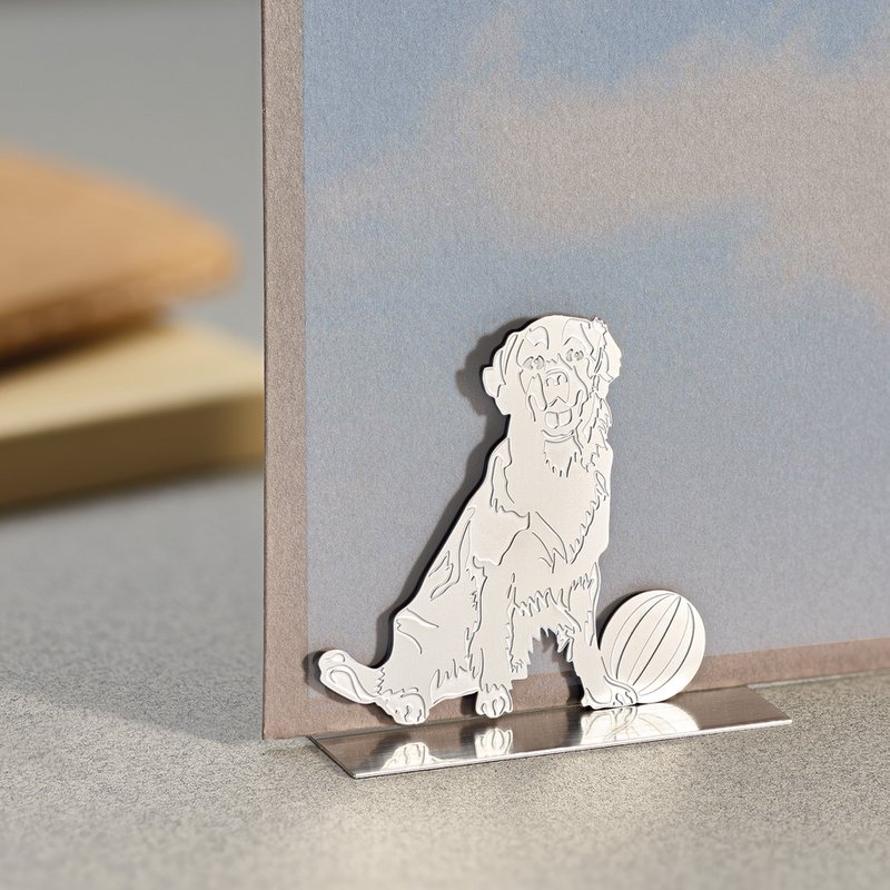 portafoto magnetico in metallo - golden retriever