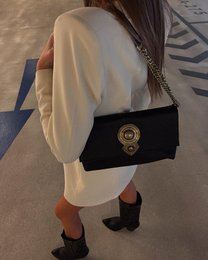 Aurora Leather Shoulder Bag - Mocca Suede