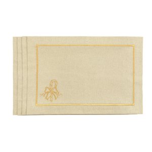 Vrolijke kerst Goldenline onderzetters van suikerriet – set van 4