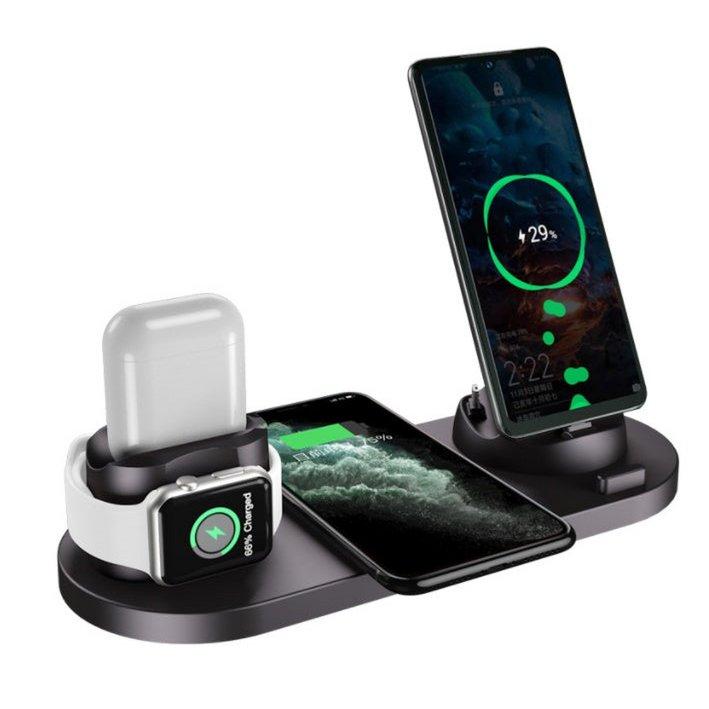 Drahtlose Ladegerät Für IPhone Schnelle Ladegerät Für Telefon Schnelle Lade Pad Für Telefon Uhr 6 In 1 Lade Dock Station