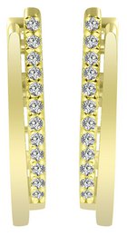 333/- Gold folding hoop earrings "Cleo", zirconia trim, yellow gold, 8 carat