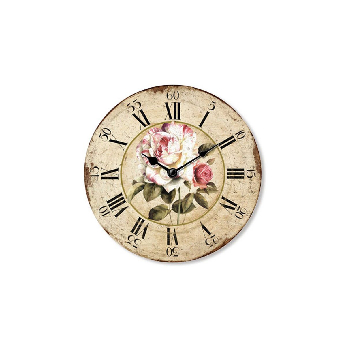 Houten klok Big rose 15 cm Isabelle Rose