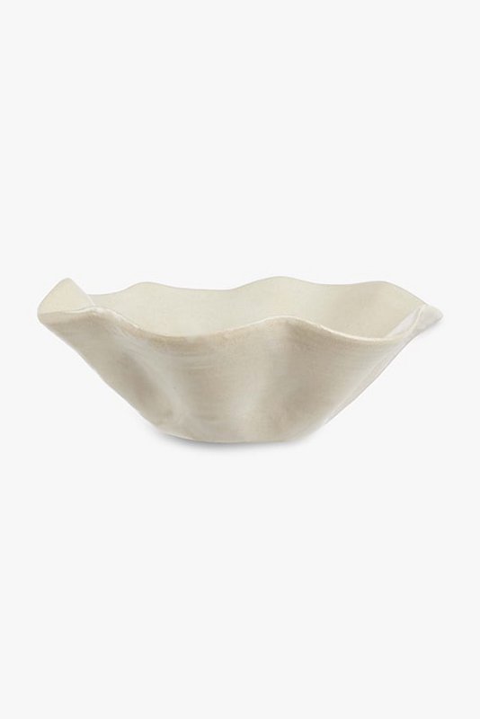 Handmade bowl Kate from Portuguese ceramics 25 x 8 cm matt gloss ecru