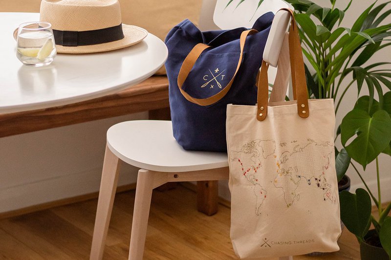 Stitch Tote Bag - Navy
