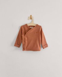 Camiseta cruzada coñac