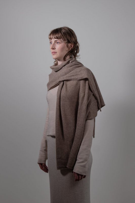 Løs kant - 100% ren cashmere strikket indpakning tørklæde, 60*180 cm