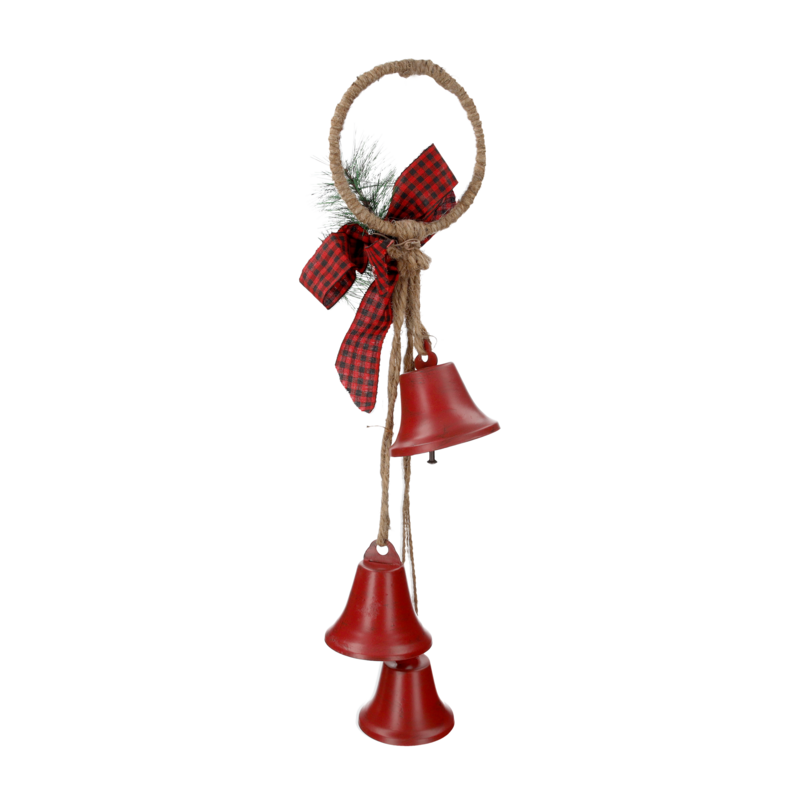 Three red rattles decoration 9 x 6 x 41 h cm