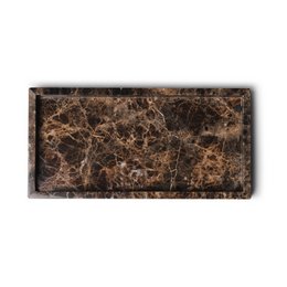 Marble tray tray 15x30cm brown