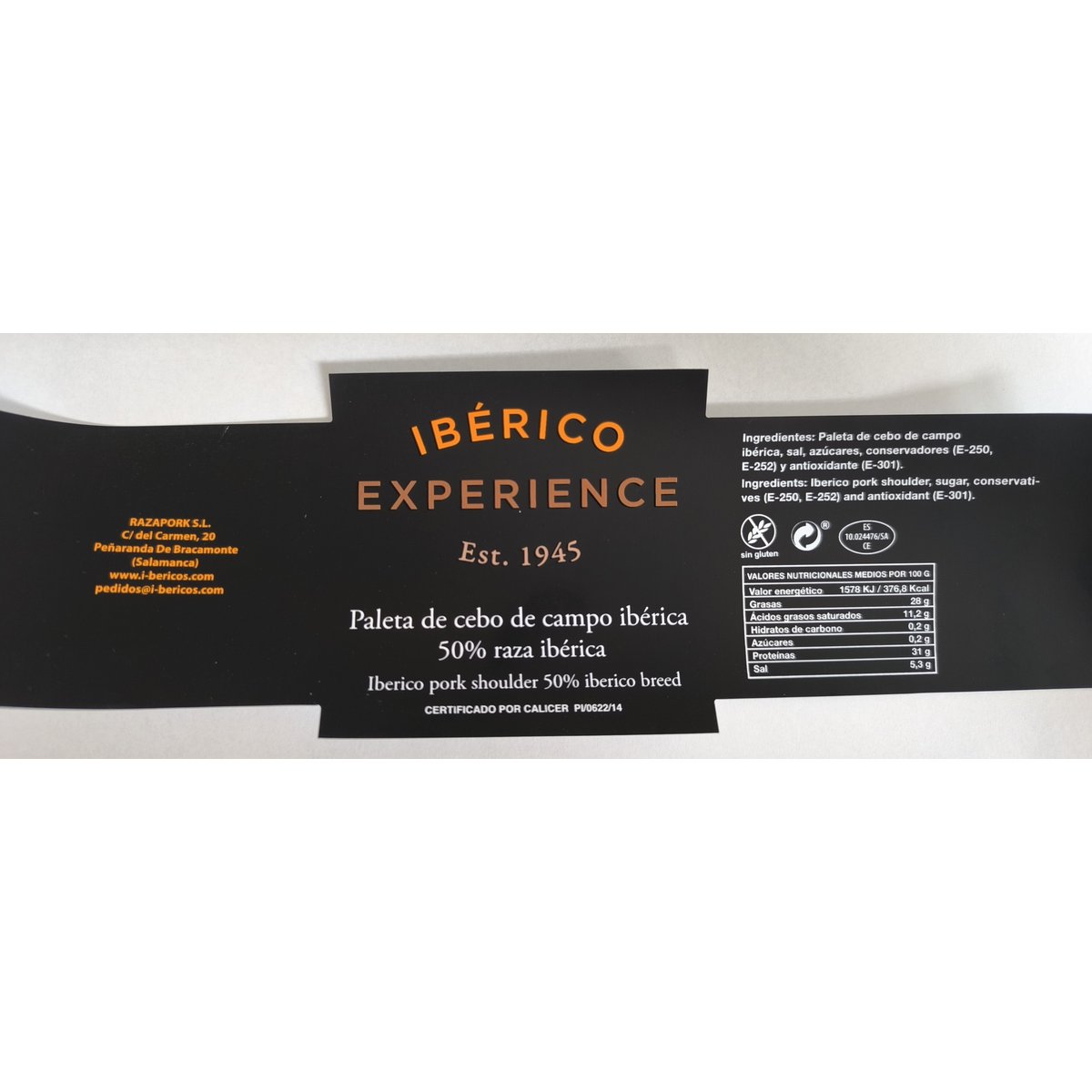 Paleta de cebo de campo 50% ibérica (5-5,5 kg)