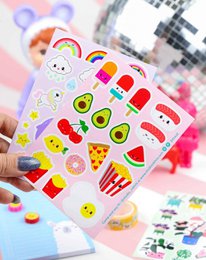 Sticker sheet Sushi fruit and fast food