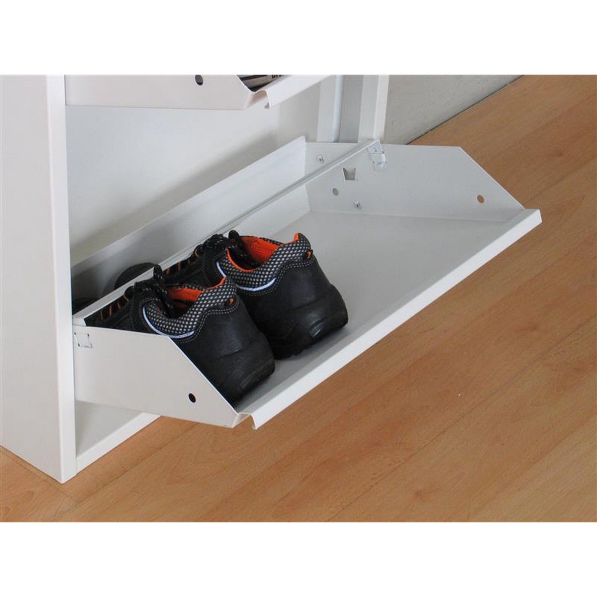 Zapatero metálico 3 puertas | Blanco mate