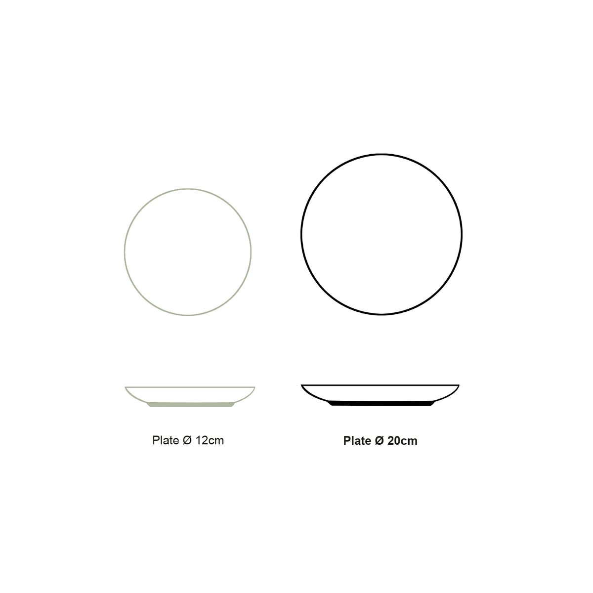 Set/2 Plates Gold 20cm