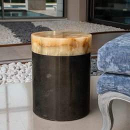 Mesa de centro Mármol negro y ónix verde claro