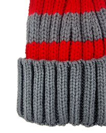 Santa hat - Red/grey striped coarse knit