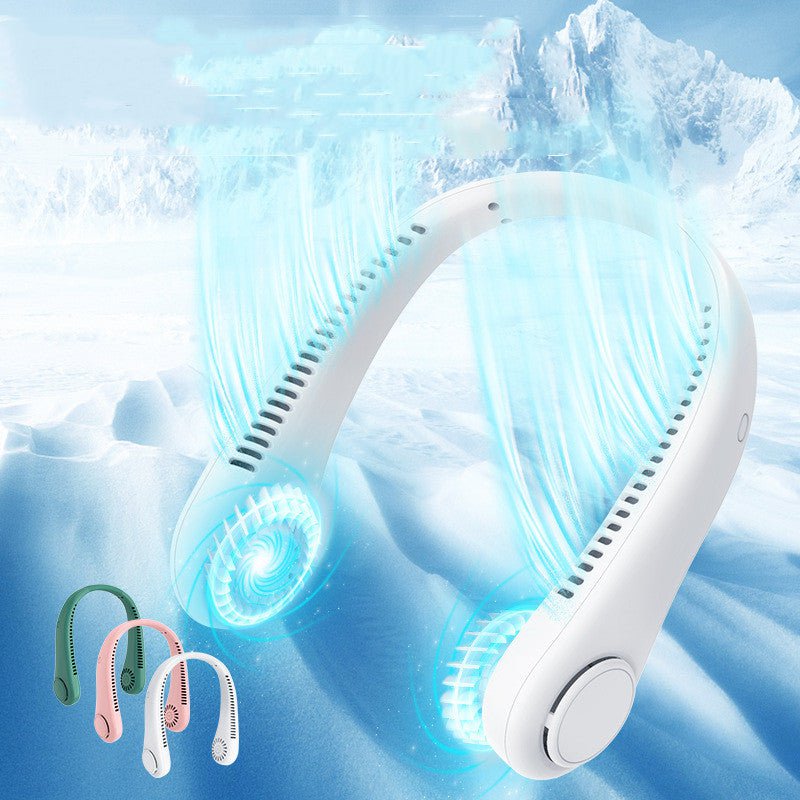 Oplaadbare nekventilator Handsfree USB-miniventilator Reizen Buitensportfans Draagbare luie bladloze hangende nekventilator