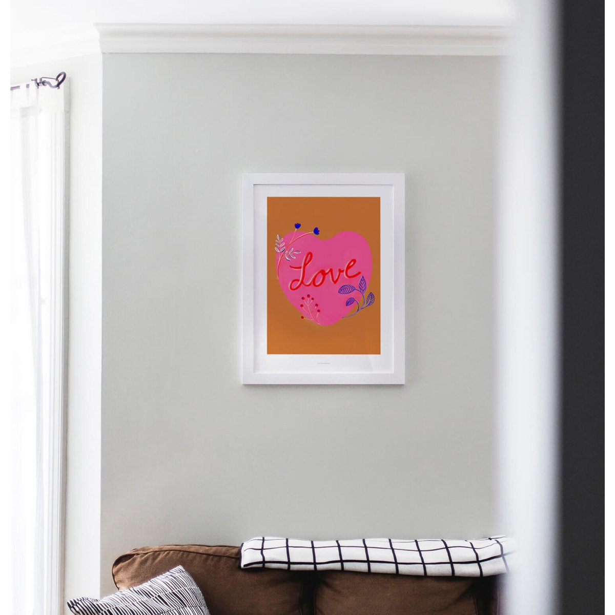 Impresión de arte de pared de amor floral
