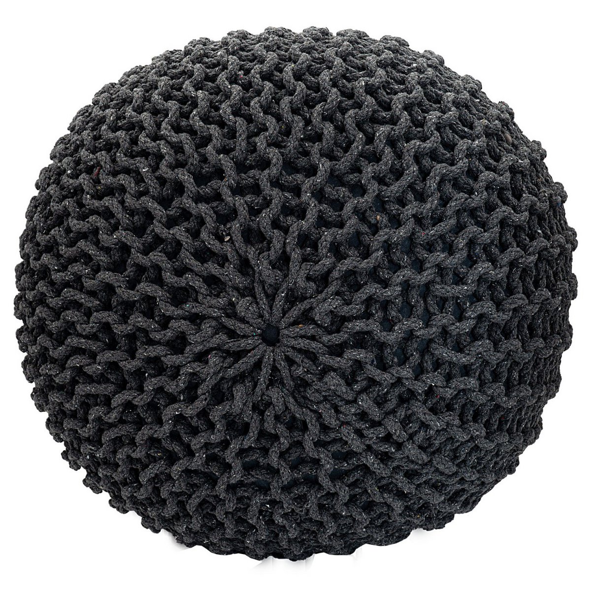 Pouf Ø 55 h 37 h 37 tabouret de tricot siège de planche de sol de pouf durable