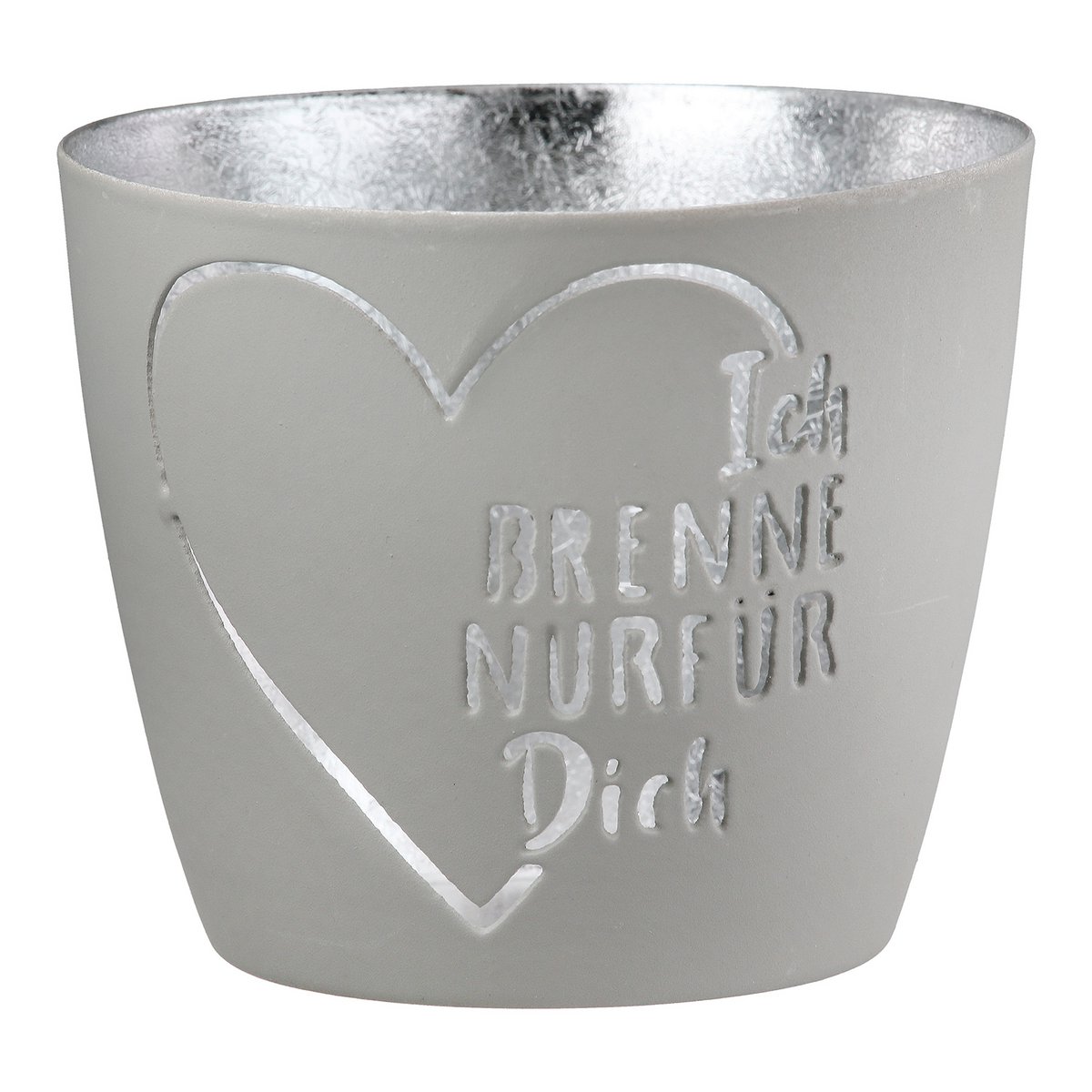 Windlicht Ich brenne nur für Dich 3fach sort., H.8,5 cm