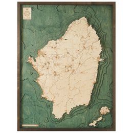 NAXOS - Mapa de pared de madera 3D - versión L