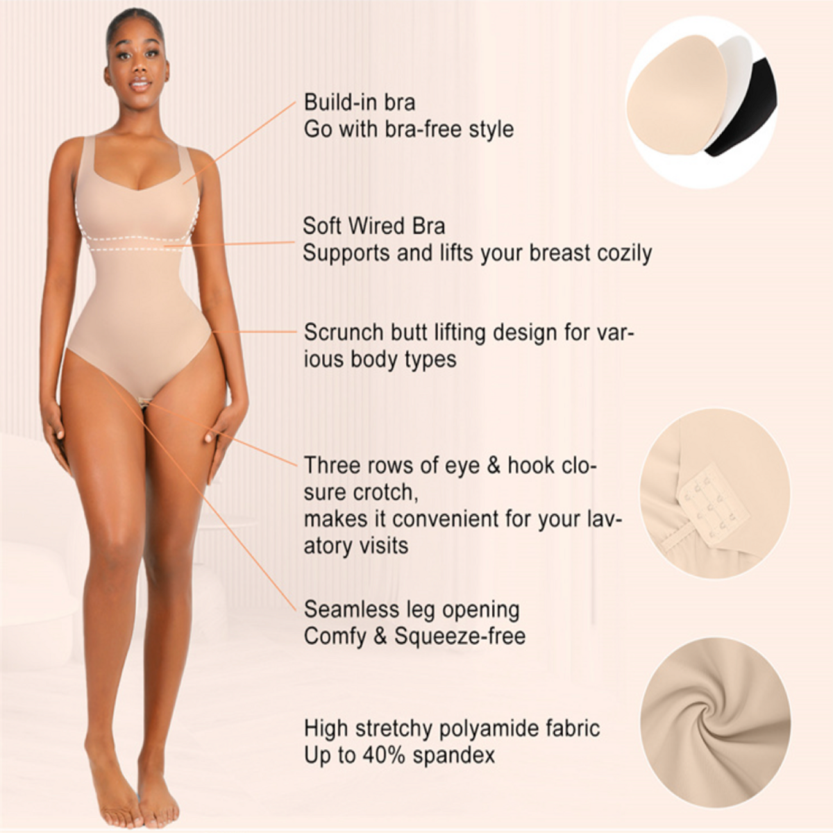 Body modellante senza cuciture - Nudo