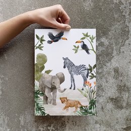 Poster A4 - Bambini della giungla