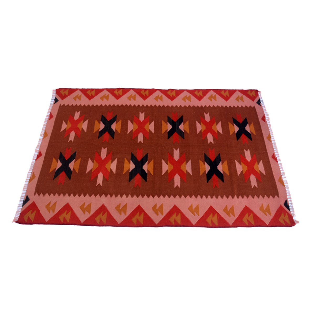 Vintage handgemaakte Robin Red Kelim vloerkleed