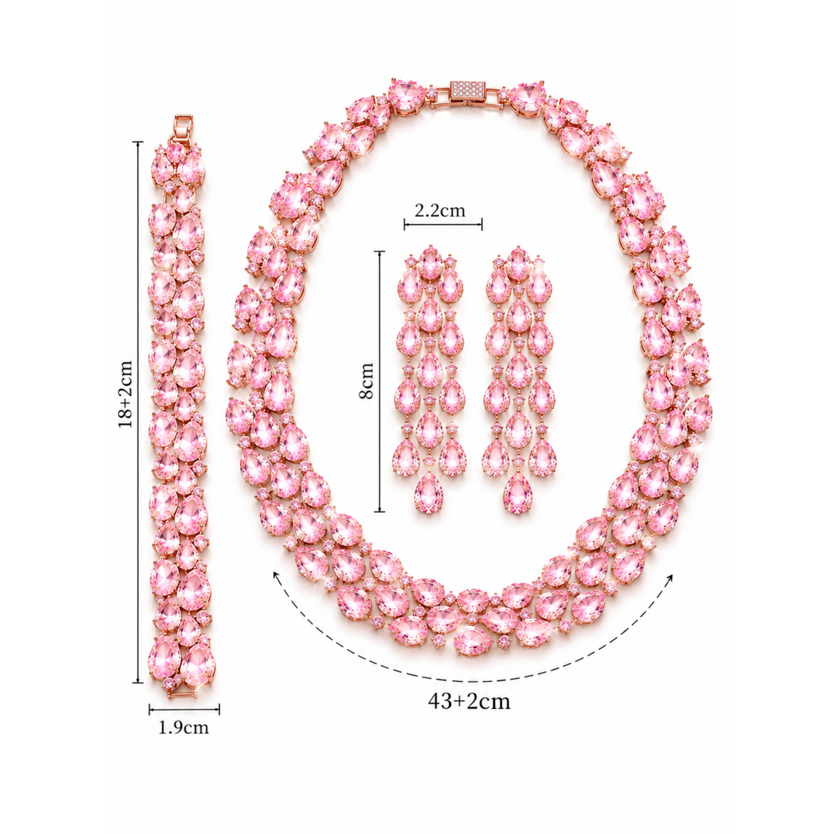 Errötendes Diamant-Couture-Schmuckset