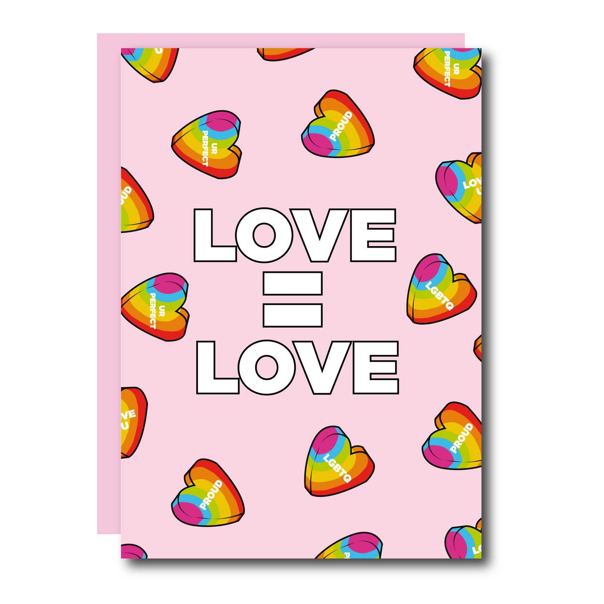 Love = Love Hearts Card