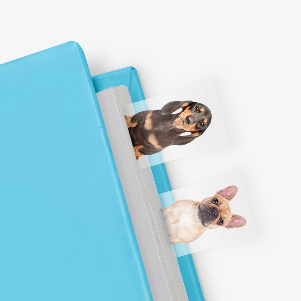 Mustard page Markers 100 sheets - Dog in a book