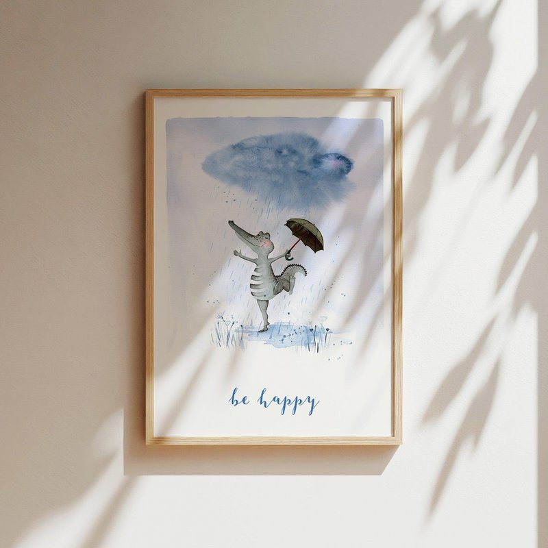 Stampa d'arte - Sii felice coccodrillo