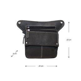 Gürteltasche Leder oder Festivaltasche aus Leder in 3 Farben mit verstellbarem Schulterriemen und Überschlag
