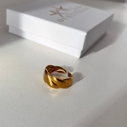 Intreccio d'Oro – Vergoldeter Stahlring
