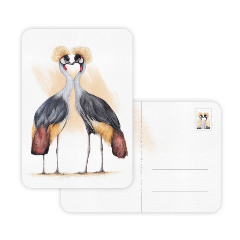 Postkarte, Valentinskarte, Tiergrußkarten, Kranichvögel