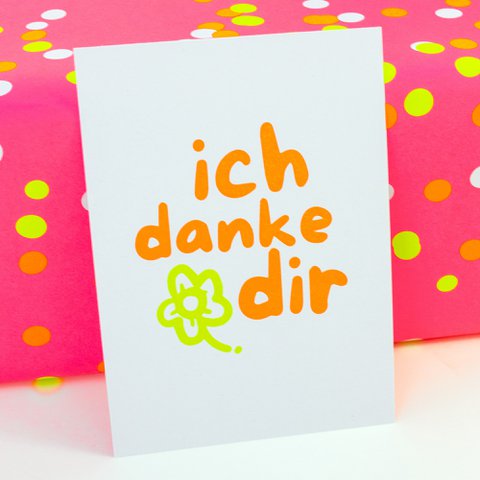 Postcard "Thank you" made from recycled paper