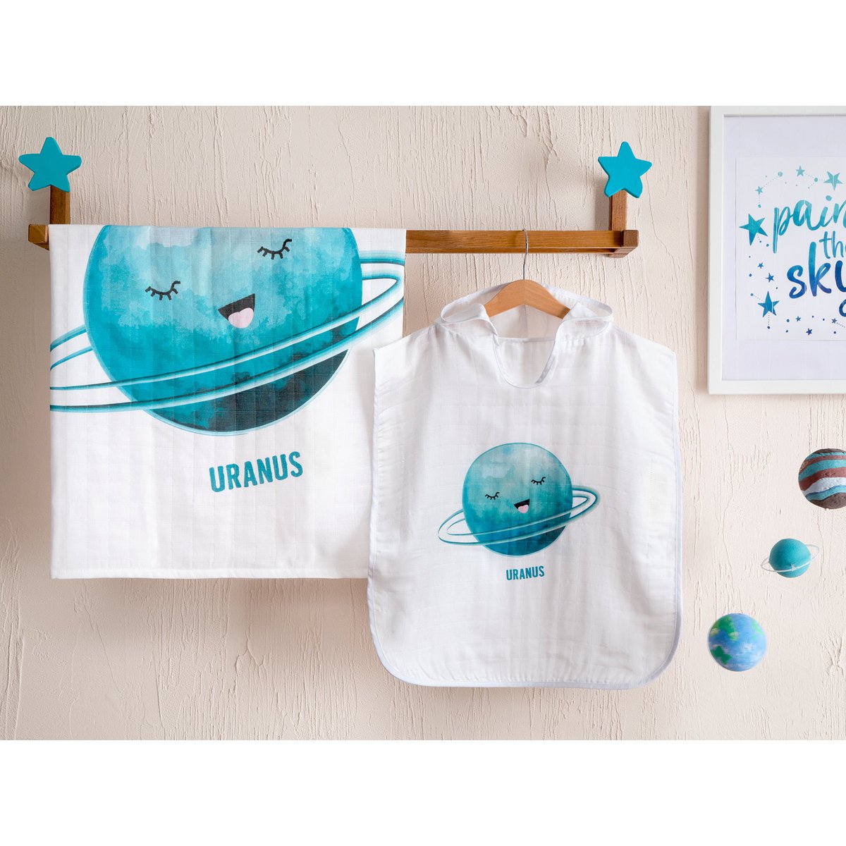 Muslin poncho Cosmic
