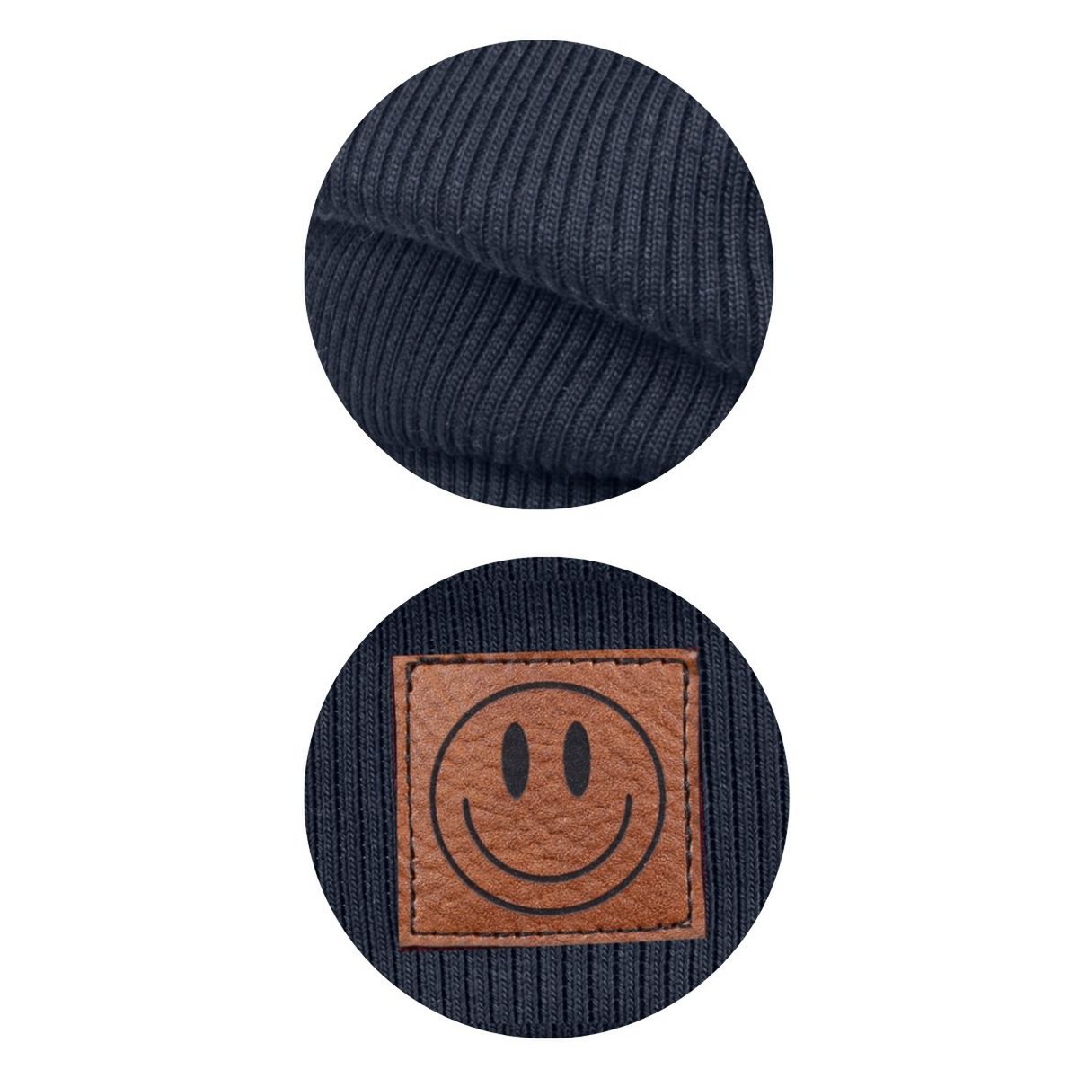Conjunto de gorro y bufanda SMILE - Algodón - Azul marino