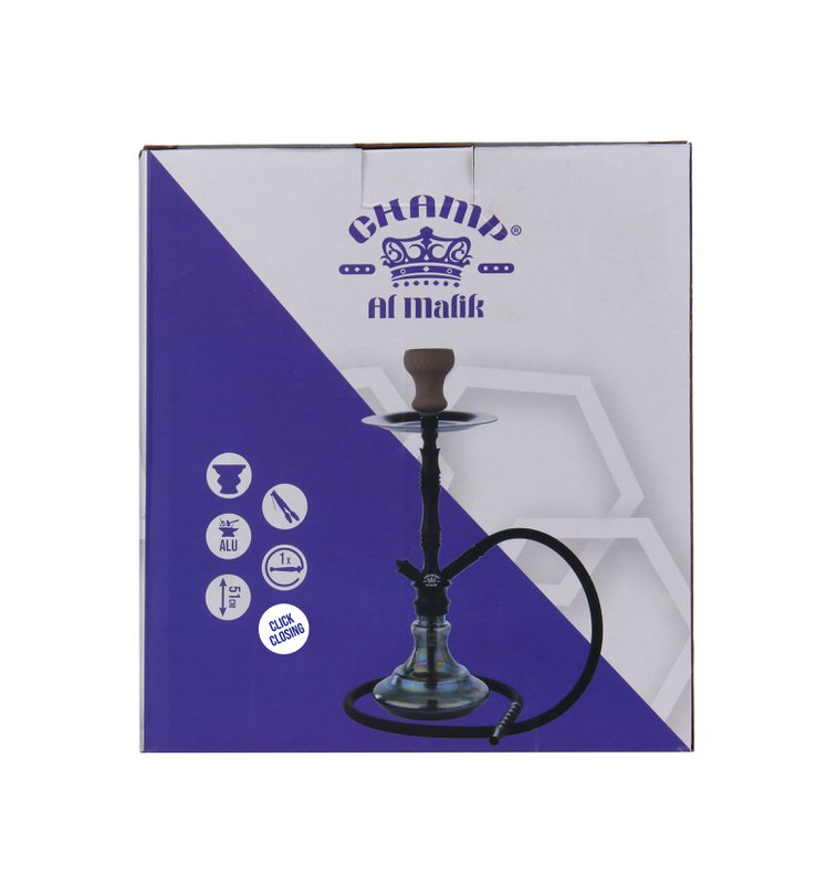 Chicha Complete Shisha Kit met Siliconenslang Keramische Kom, Tang, Mondstuk, Glazen Basis Waterpijp Complete Moderne Set Zwart